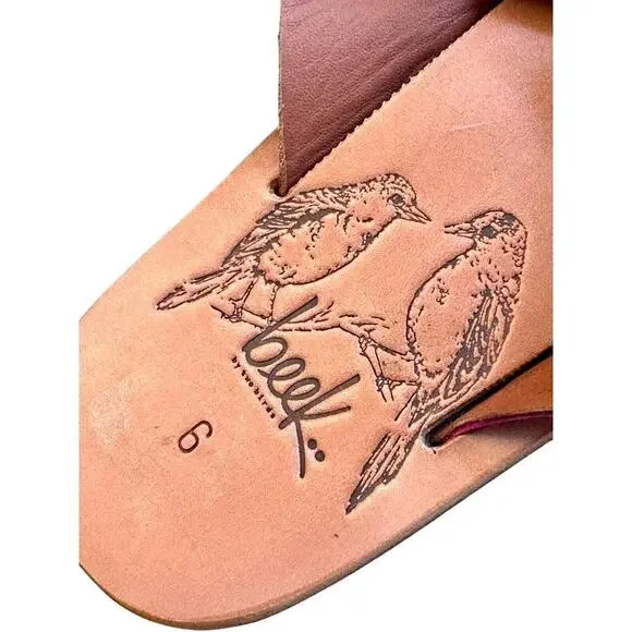 Beek Palila Slide Sandals Sz 6 | Anthropologie Leather Crisscross Flats Handmade - Picture 2 of 7